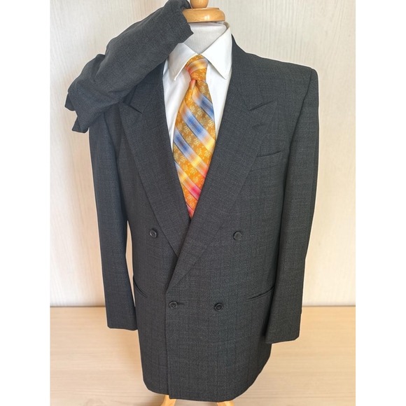 Antonio Parillo Other - Vintage Antonio Parillo Black Wool Double Breasted Suit Sz 42R Pants 38 x 30